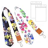 GTOTd Spla Cartoon Video Game Lanyard with Id Holder（2 Pack）for Keys String Wallet.Video Game Cute Cartoon Merch Party Supplies Gifts Card Lanyard for Teens Girls Office