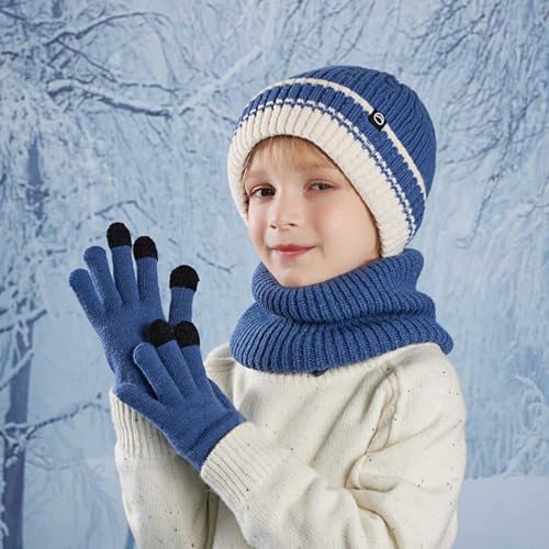 Ensemble écharpe bonnet noir torsadé en tricot d'hiver pour femme - 3