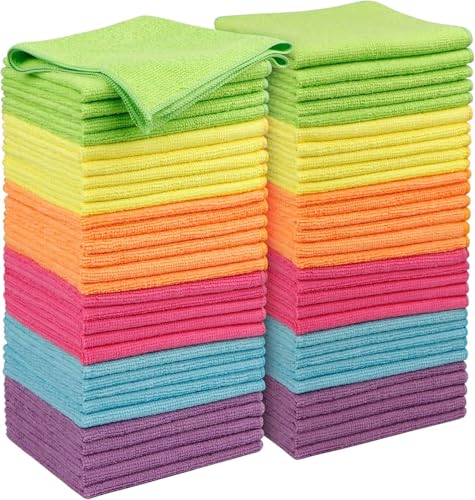 SKY-TOUCH 20 PACK Microfibre Cleaning Cloths Highly Absorbent Cleaning Supplies Lint Free Cloths for Multiple-Use Washable Cloth Duster for House Kitchen Car Motorbike Windows 30 x 30 cm