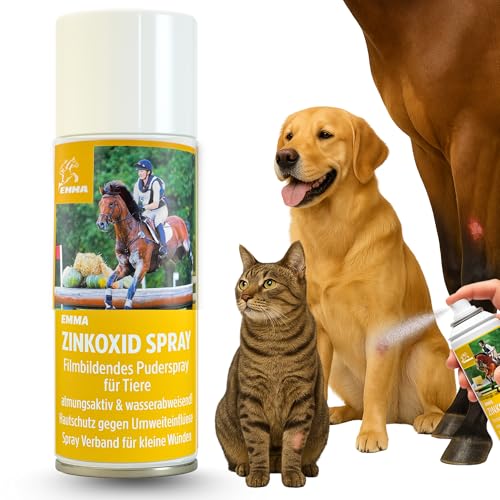 Zinco Spray Cavallo I Unguento di zinco Spray I Ossido di zinco Spray Ferite Protezione ferite Prurito Cane Gatto I Pronto Soccorso Cane I Zinco Spray Cerotto Impermeabile all'ossido di zinco 200ml