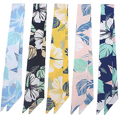 Uainhrt 5pcs Creative Leaves Design Bag Handbag Handle Ribbon Scarf Hair Head Band Neck Scarf Neckerchief Scarf Fashion Gifts Cover