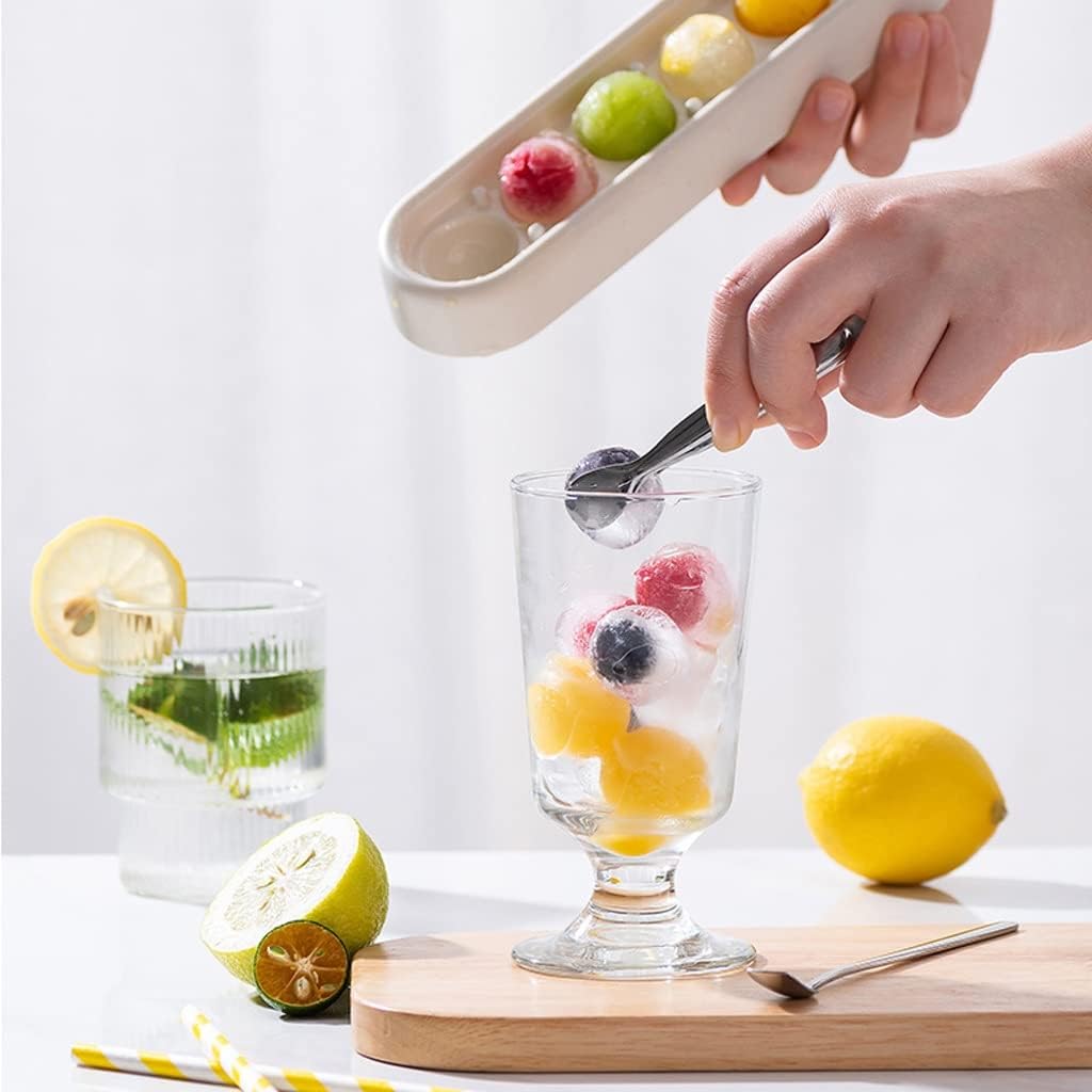 Ice Cube Mold Large Capacity Ice Tray Household Freezer Ice Box Refrigerator Frozen Ice Cube Mold (Gray+yellow)