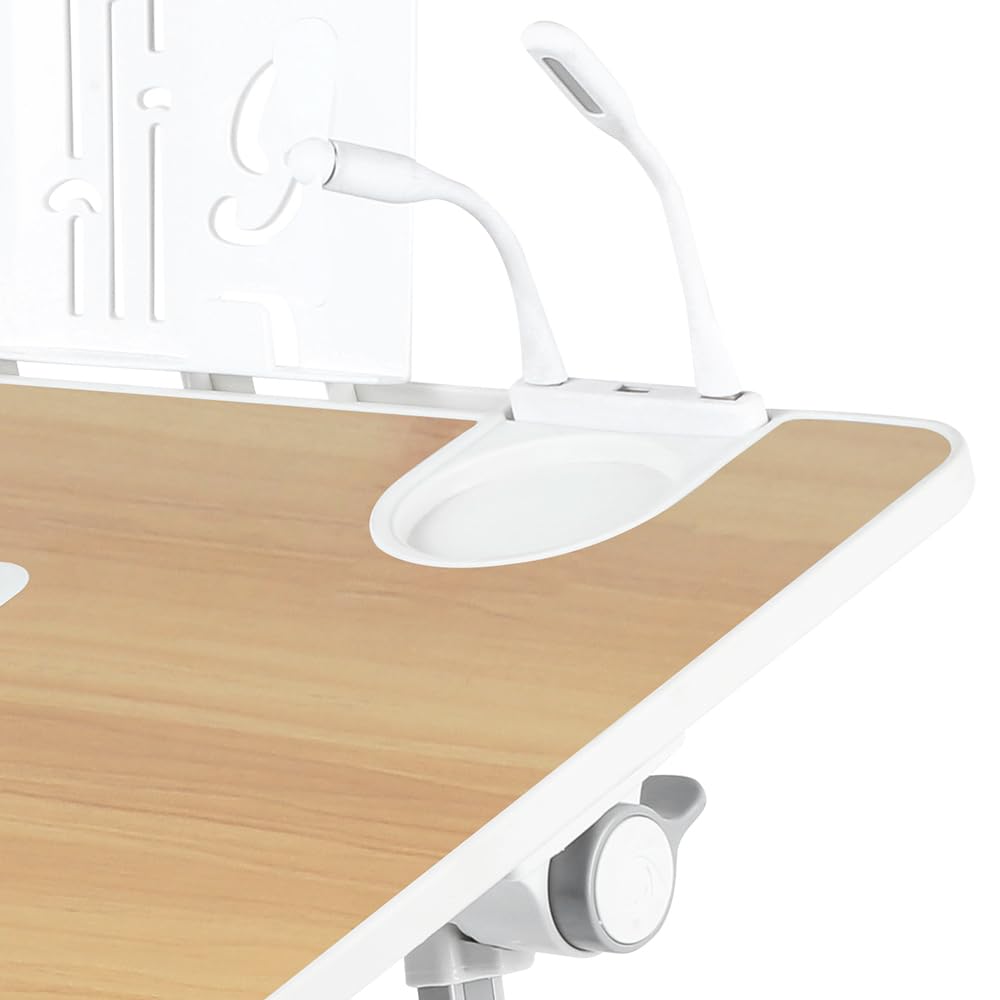 Huole - Bandeja de cama portátil para ordenador portátil con patas plegables, escritorio plegable para trabajar, leer y escribir, apta para sofá, cama, playa, 60 x 40 x 26 – 39 cm de nogal