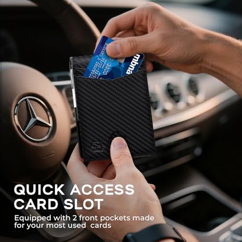 Image of Zitahli Genuine Leather Wallet for Men 12 Card Slim Mens Wallets Bifold RFID Blocking with Money Clip & ID Window Thin Minimalist Card Holder Wallet with Gift Box