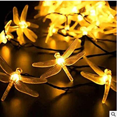 Cadena Luces LED Exteriores, Interiores, solares, Impermeables, decoración navideña, Creativas, con Forma libélula, 5 m, 20 Luces