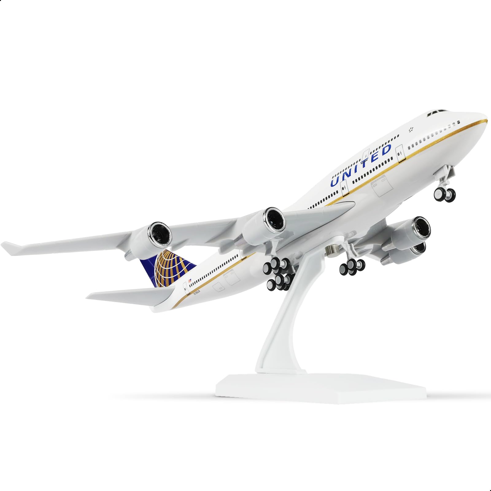 QIYUMOKE 1/240 747 Model Airplane for United Aviation for Boeing 747 Model Airplane with Stand (30.5 cm Length) Pre-assembled Model Kit for Adults - Creative Gifts from the Air โ image 1