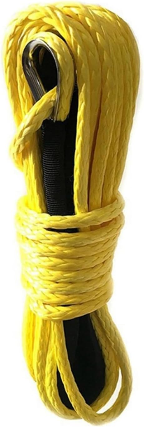 15m Winch Cable,Cable Towing Car Tow Strap Trailer Rope with Hook for ATV Off Road Accessories 7700lbs 3.5T, Giallo-1