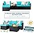 PRETZI 5 Pieces Patio Furniture Sets, Outdoor Sectional Sofa, All Weather Rattan Wicker Couch with Glass Table, Patio Conversation Set for Porch Backyard Garden Pool Deck Balcony