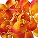 GTIDEA 20pcs Calla Lily Wedding Artificial Flowers Bouquets PU Arrangements Bride Home DIY Garden Office Decor Orange