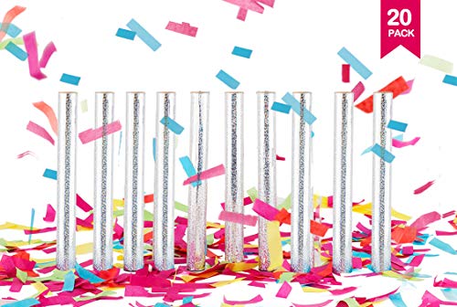 20Pack Colorful Confetti Wands Tissue Paper Flick Flutter Sticks For Wedding Celebrations, Anniversary, Birthday Party, 7.8Inch Confetti Popper #TOP6