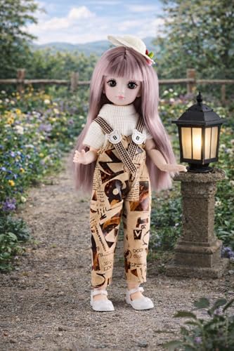 Image of Tickles Movable Joints Cute Beautiful 3D Eyes Fashionable Dress Doll for Kids Girls Birthday Gifts (Color: White; Size: 30 cm)