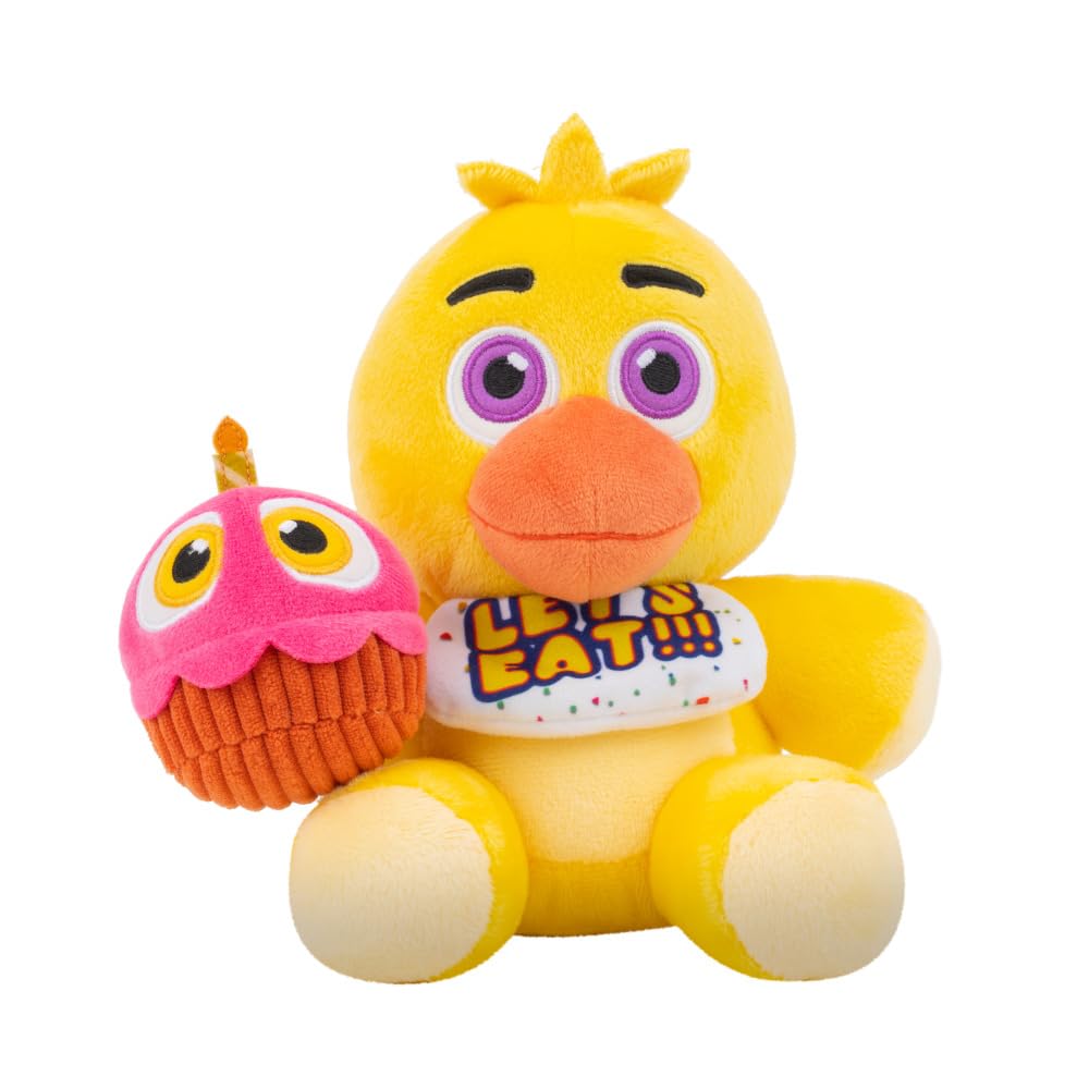 Peluche Clásico de Five Nights At Freddy's Chica - Muñeco de 8 Pulgadas con Material Suave y Ojos que Brillan en la Oscuridad
