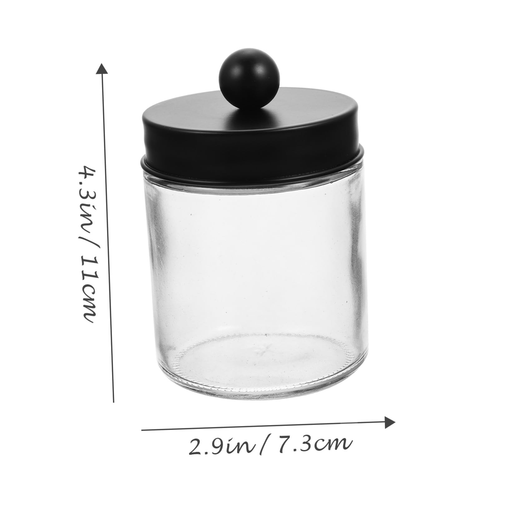 Lurrose Transparenter Wattepadhalter aus Glas mit Glatten Runden Kanten 3 Stück mit Edelstahldeckel Luftdichter Wattestäbchenspender für Badezimmer und Schminktisch