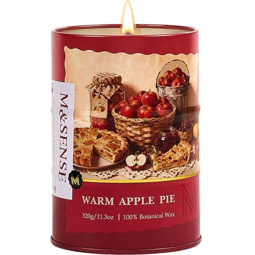 Image of M&SENSE Warm Apple Pie Scented Soy Fall Candles, 11.3 oz