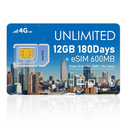 KiwiSIM 180Days 12GB SIM Card for Android & iOS Unlocked ...