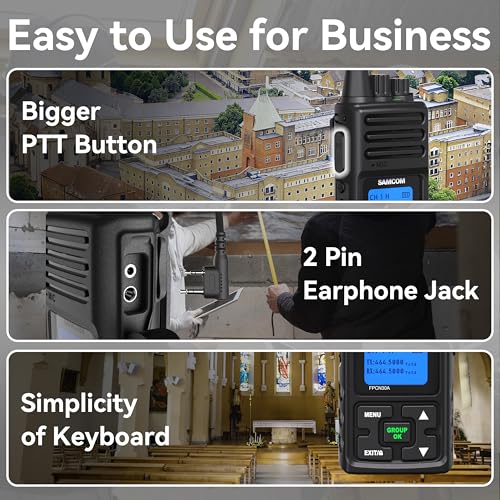 Image of SAMCOM FPCN30A Radios Walkie Talkies Long Range Business Commercial Professional UHF 2 Way Radios Two-Way Radio(6 Pack) with 6 Way Multi Gang Charger & Earpieces