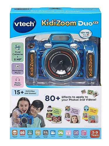 VTech KidiZoom Duo FX, Kids Camera with Colour Screen, 8MP, Photos, Selfies & Videos, AR Filters, 20 games, 75 photo & video effects, filters & frames, for Infants aged 3, 4, 5, 6, 7 + years, Blue - Image 3