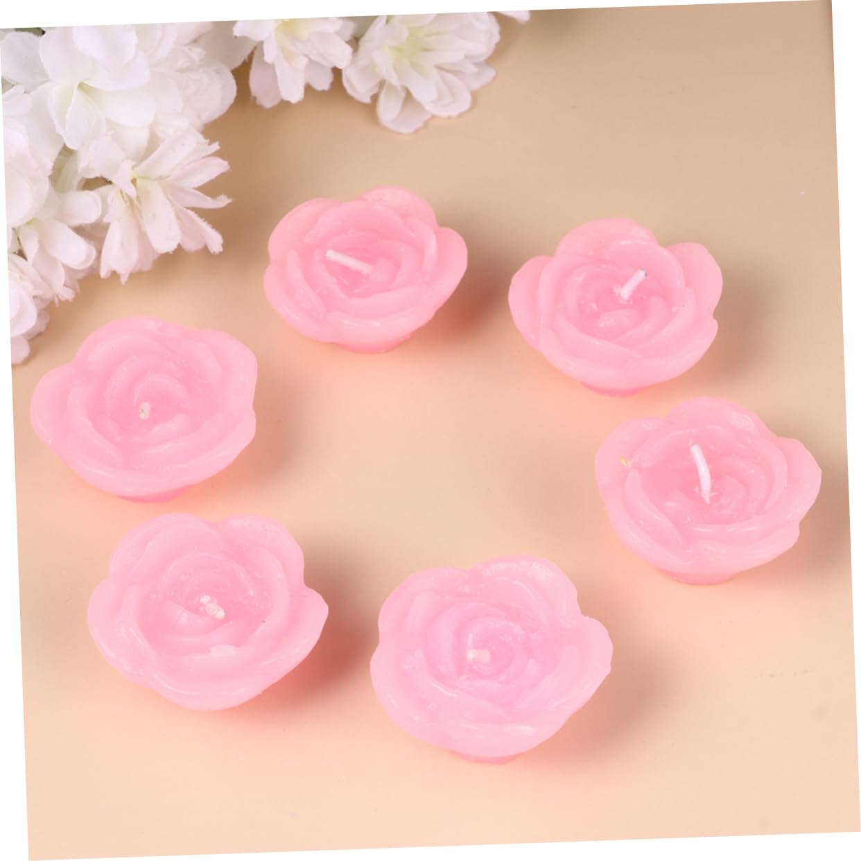 Rosa Candele Galleggianti Paraffina a Forma di Rosa 12 Pezzi