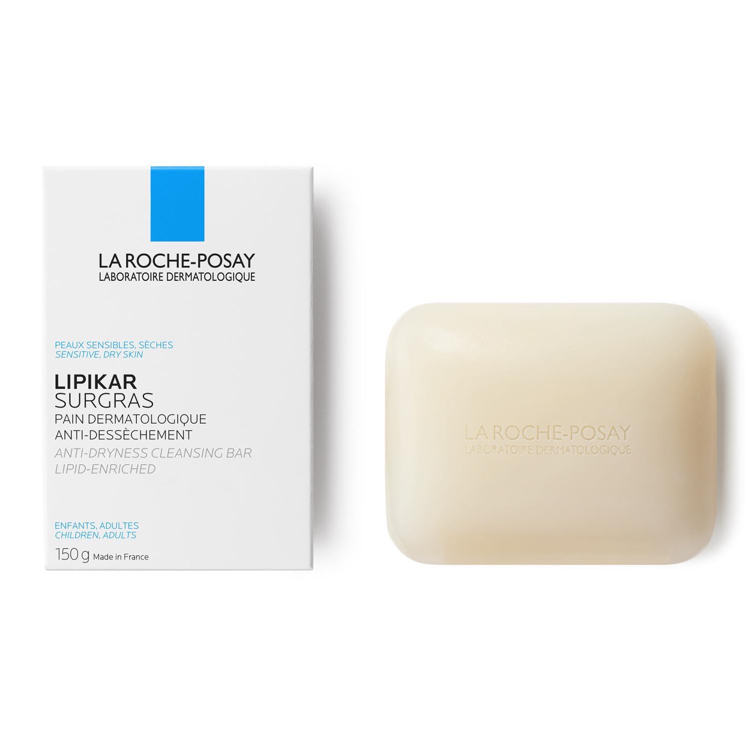 La Roche-Posay Lipikar Pane Detergente Schiumogeno, Pelli Secche, 150 g