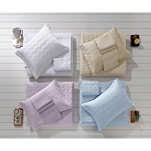 Kit Cobre Leito Percal Matelassê Unique Liso Santista - Casal - Branco