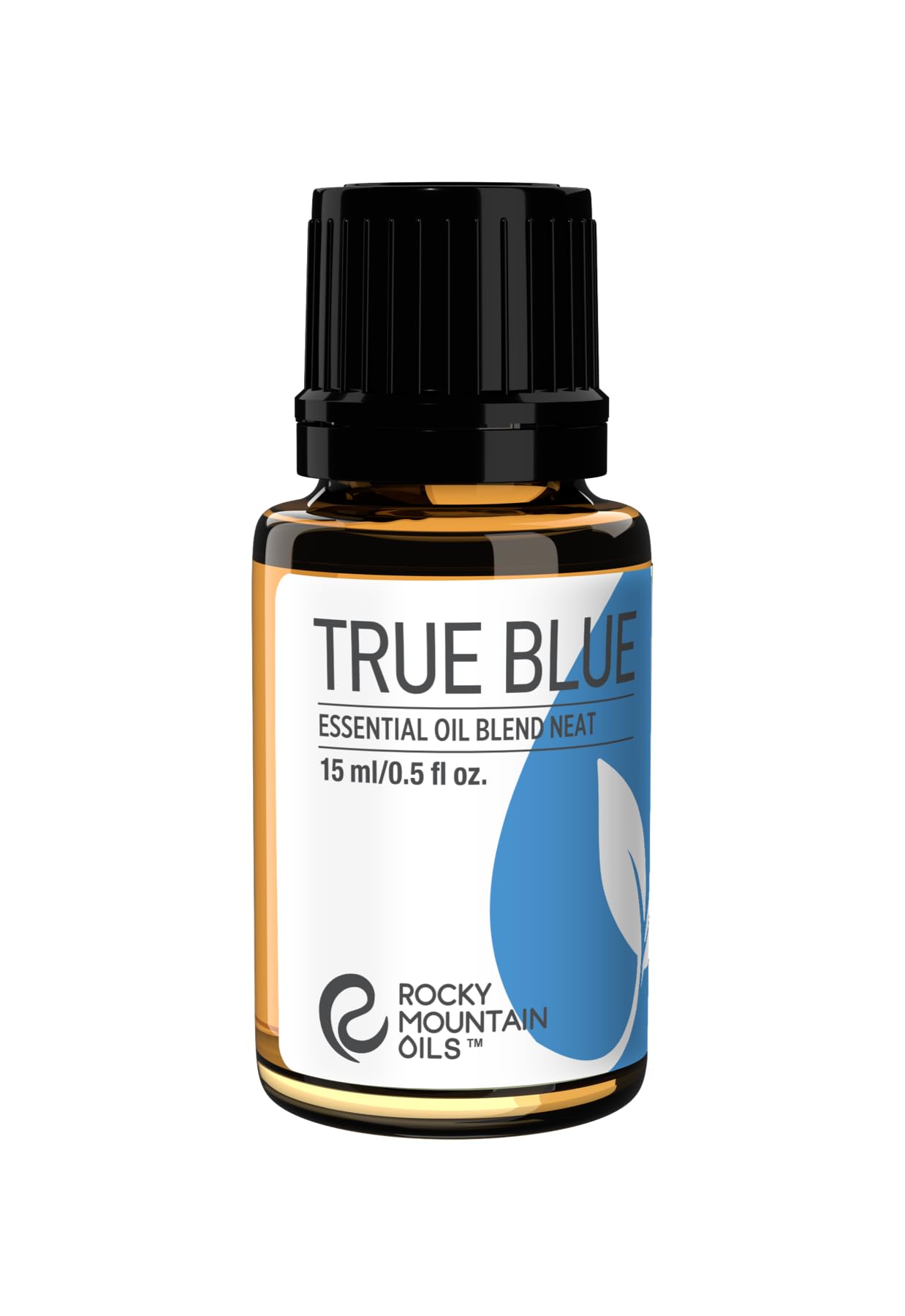 Rocky Mountain Oils True Blue Essential Oil 15ml - Pure Aromatherapy Blend with Wintergreen, Peppermint, Helichrysum, Blue Tansy & Spruce | Diffuser