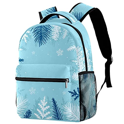 Sac à dos de voyage bleu arbres d'hiver : fini le manque de place sur le campus avec sa gourde