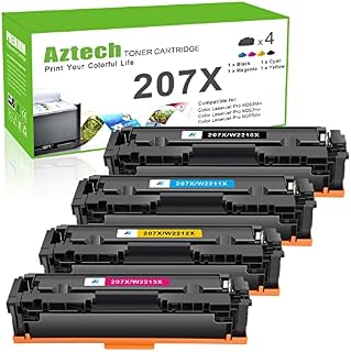 Aztech Compatible 207X 207A Toner Cartridge Multipack Replacement for HP Color Laserjet Pro MFP M283fdw M255dw M282nw M283fdn M255nw W2210A W2210X W2211X W2212X W2213X Ink - Black Cyan Yellow Magenta