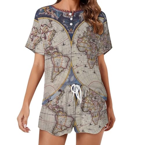 Ensemble de pyjama pour femme court | Vêtements de nuit d'été légers et sleepwear vintage