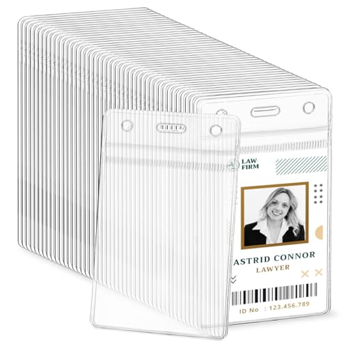 Yuanan 200 PCS Plastic Id Badge Holders