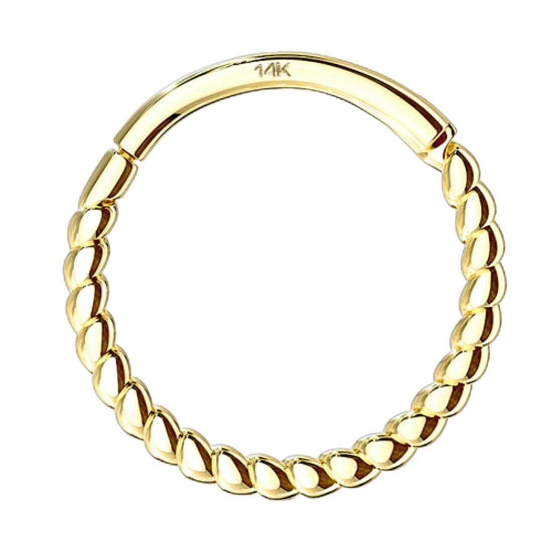 Piercing Ring Septum Nasenpiercing Nasenring Ohrpiercing Ohr Nase 585 Gold 14 Karat Universal Nasen Clicker Geflochten