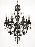 Gallery New! Jet Black Gothic Crystal Chandelier Lighting H37 x W26!