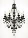 New! Jet Black Gothic Crystal Chandelier Lighting H37" x W26"!
