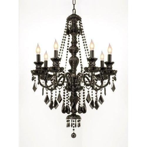 New Jet Black Gothic Crystal Chandelier Lighting H37 X W26