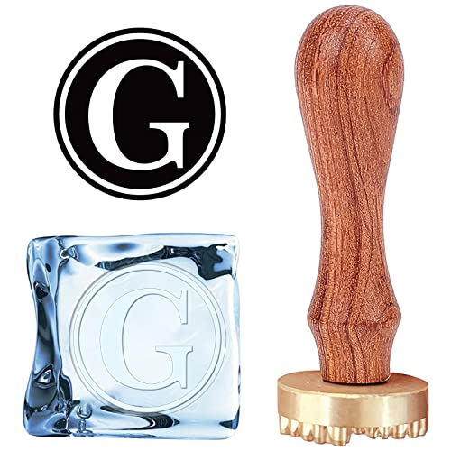 Craspire G Ice Stamp Letter Ice Cube Stamp Ice Branding Stamp With Removable Brass Head & Wood Handle Vintage Ice Stamp For Diy Crafting Cocktail Whiskey Mojito Drinks Bar Making #TOP28