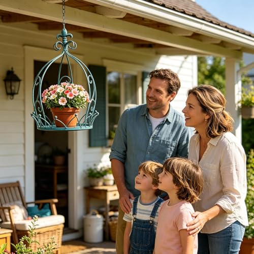 Support en métal extra robuste avec chaîne pour jardinière - 4