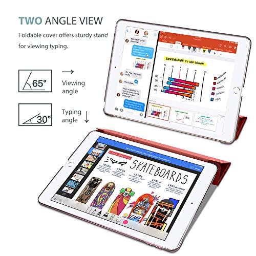 Image of ProCase Smart Case for iPad 9.7 Inch iPad 6th /5th Generation 2018 2017(Model: A1893 A1954 A1822 A1823), Ultra Slim Lightweight Stand Cover with Translucent Frosted Back -Wine