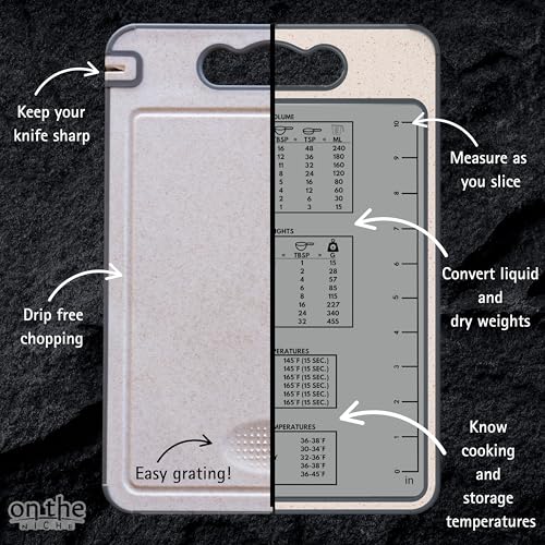 Tabla de Cortar Rectangular de Acero Inoxidable y PP de Paja de Trigo con Afilador Integrado y Ranuras para Jugo, 36.5 x 25.0 cm miniatura 2