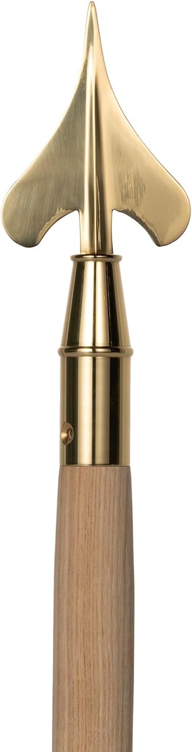 JRED Brass Army Spear Topper, Gold Metal Top Ornament for Indoor or Parade Flagpole Finial, National Flag Head Replacement Flagpole Topper, for 1-inch Diameter Flagpoles