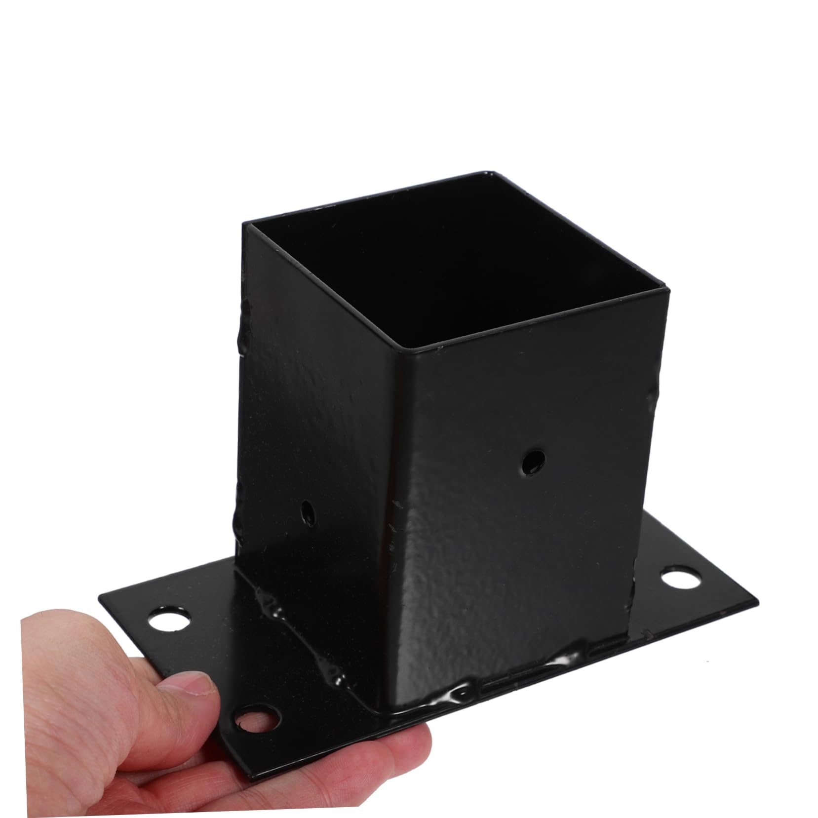 NUOBESTY 5 Piezas Soporte Para Cenador Apoyo Pesado Base De Poste De Reemplazo Poste De La Cerca Protector Deber Base De Poste De Cubierta Acero Post Base Exterior Pérgolas Planchar Negro