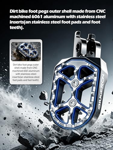 Image of JFG RACING Dirt Bike Foot Pegs,Double Deck CNC Rest Pedal Footpegs for CR125 CR250 02-11 /CRF150R 07-24 /CRF250R 04-24 /CRF300L 21-24 /CRF450R 02-24 /CRF250X CRF450X CRF250RX CRF450RX-Black