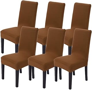 Littleprins - Juego de 6 fundas para silla, elásticas, modernas, para comedor, silla, boda, fiestas, banquetes, decoración, color negro (marrón)