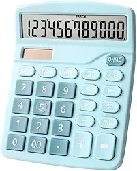 Calculadora de Mesa Cor Azul Visor Grande 12 Dígitos Solar E Pilha