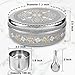 KSJONE Designer Spice Box, 7 Spice Jars, Holds 7 Spices, Steel Spice Container with 7 Spoons, Storage for Spices and dryfruits Indian Masala Dabba Gifts for Women, Mothers Day Gifts for Mom (7.3 Inch)