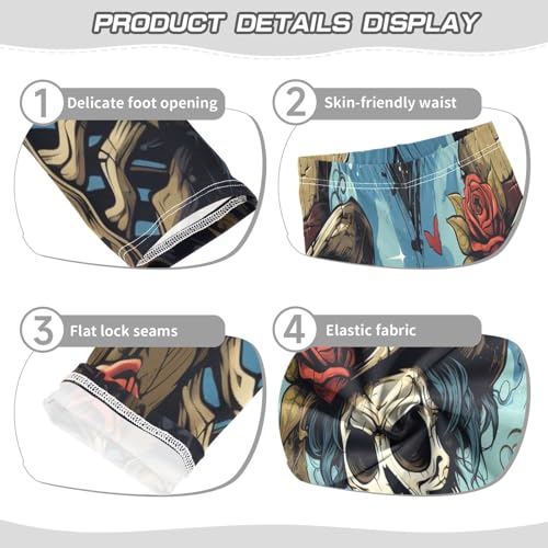 Toddler Girls Leggings Printed Yoga Pants Leggings Rose Skull Head for Kids3