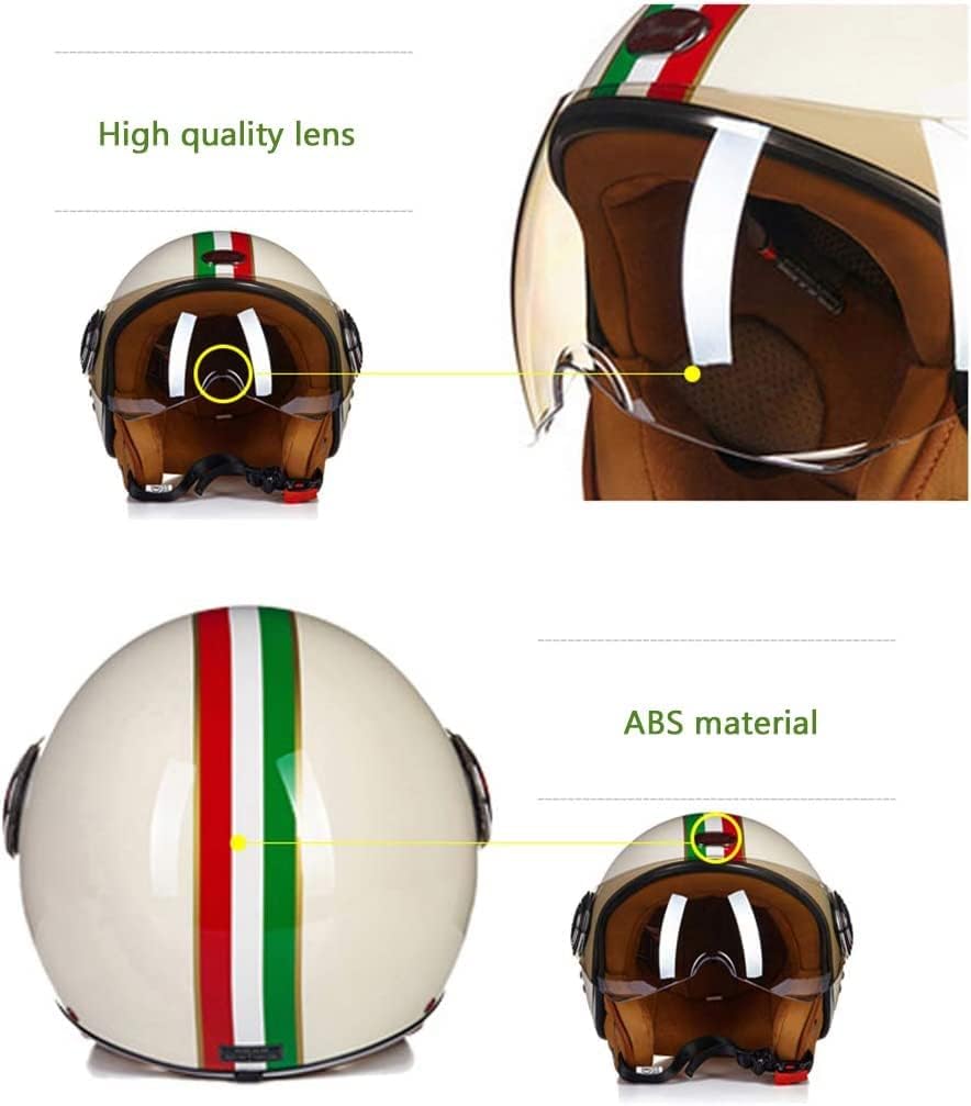 Women Motorcycle Cute Beautiful Flowers Open Face Helmet, Fashion 3/4 Motorcycle Half Helmet Retro DOT Certified Helmet Apply to Street Bike Scooter Chopper