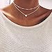 MileHouse Fashion Pendant Necklace for Women,Simple Double Layers Chain Heart Pendant Necklace Choker Jewelry - Silver