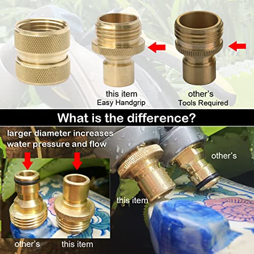 Plg Brass 8-Piece Quick Connect Garden Hose Fittings, 4 Set #TOP1