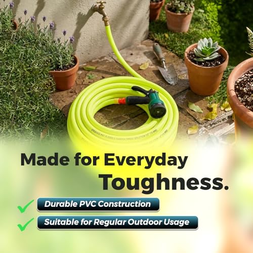 Image of Prayag Garden Pipe 15 Meter(49.21 Feet) | Flexible PVC Water Hose Pipe for Gardening, Car Wash & Home Cleaning | Lightweight & Durable (Plain - Milky Yellow(15Meter, 0.5 Inch))