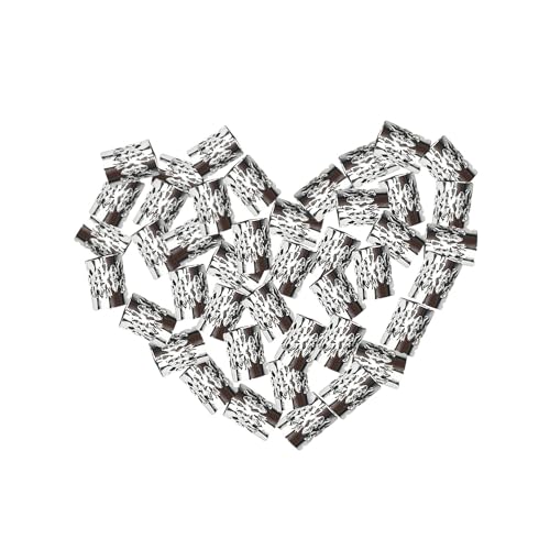 SEVENHEAD 50 Pcs Dreadlock Beads Hair Accessories Hair Rings Adjustable Cuffs Braiding Hair Decoration Clips Metal Hair Decoration for Braids(Silver)