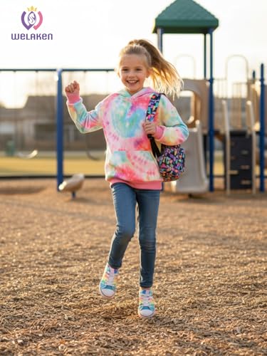 Image of WELAKEN Girls and Toddlers' Pullover Hoodie Sweatshirt,Tie-Dye Print,8Y